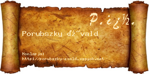Porubszky Évald névjegykártya